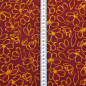 Preview: Viskose-Webware Blumenkontur Bordeaux-Senfgelb